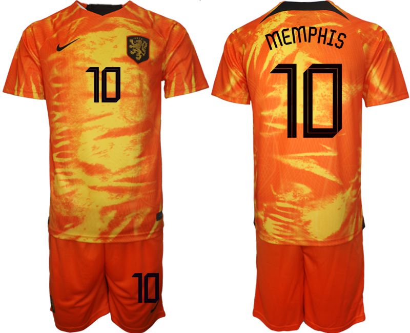 Men 2022 World Cup National Team Netherlands home orange #10 Soccer Jerseys->customized soccer jersey->Custom Jersey